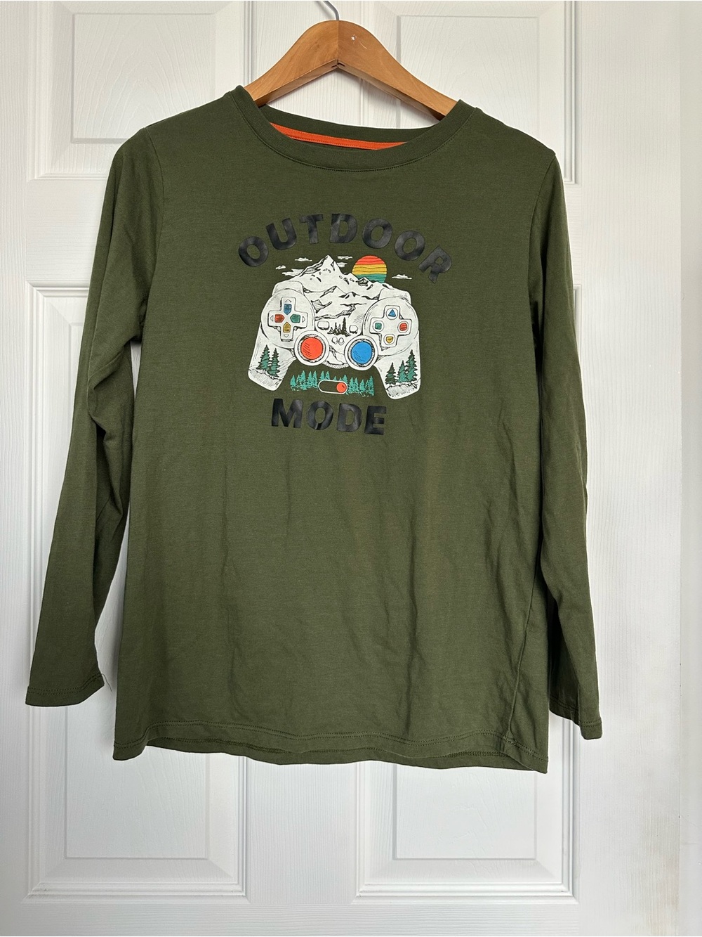 Epic Threads Olive Green 'Outdoor Mode' Long-Sleeve Graphic Tee